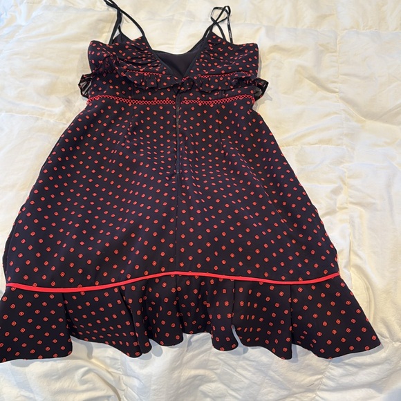 Self portrait polka dot cut out mini dress pockets  medium - Picture 15 of 17